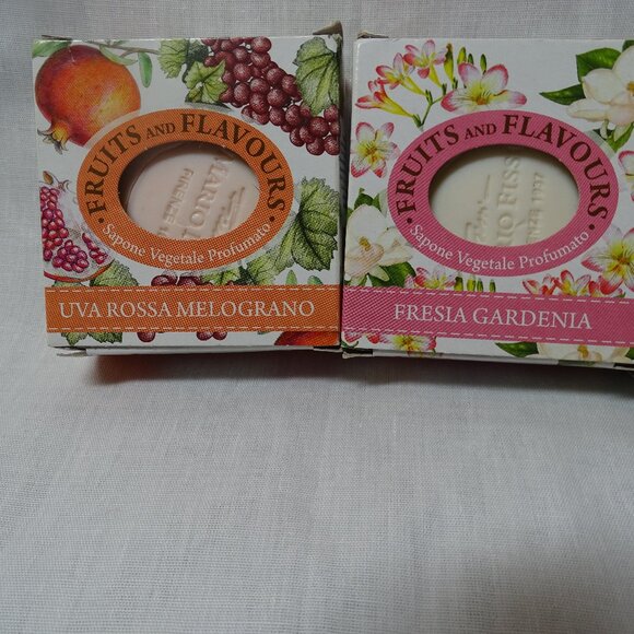 Fissi Firenze Fruits and Flavours Soaps Set of 4 Made in Italy NIB - Picture 2 of 7